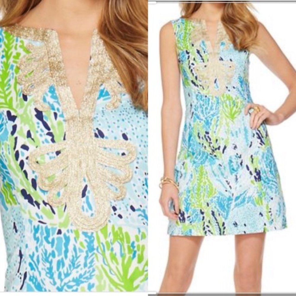 Lilly Pulitzer Janice Shift Dress Let’s Cha Cha - Picture 2 of 9